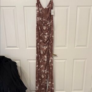 Floral Mocha Maxi Dress